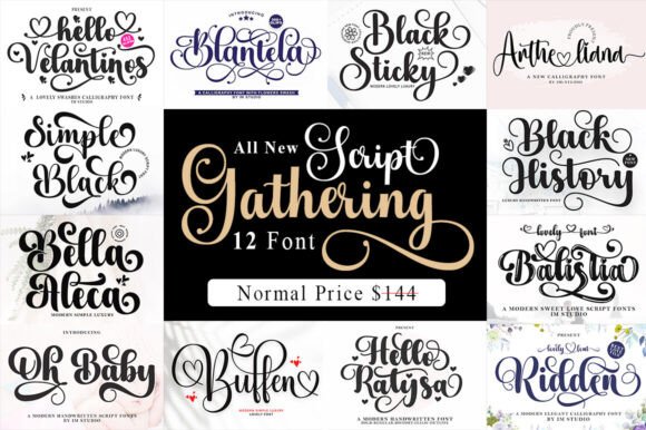 Script Gathering Bundle: Elevate Editorial Design with Handwritten Typography