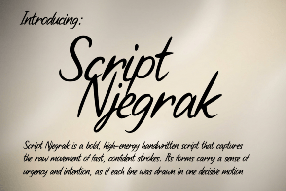 Script Njegrak: A Bold Handwritten Font for Brand Identity